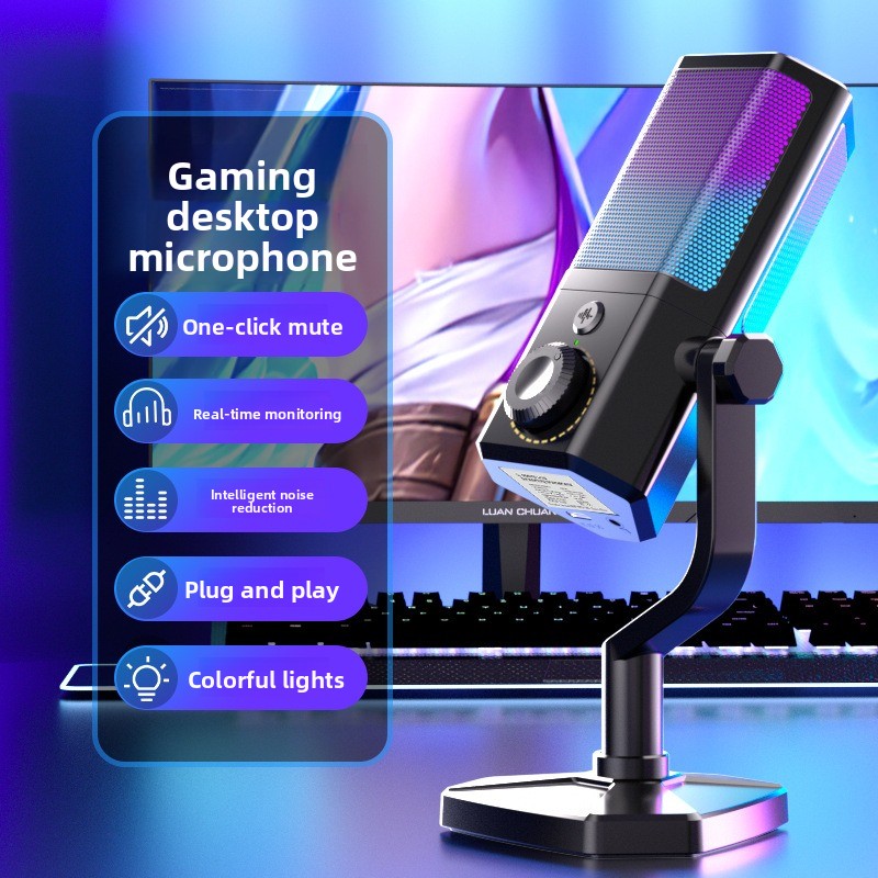 Esports & Gaming Optics Gmbh - Microfono RGB per Giochi E-sports, Riduzione