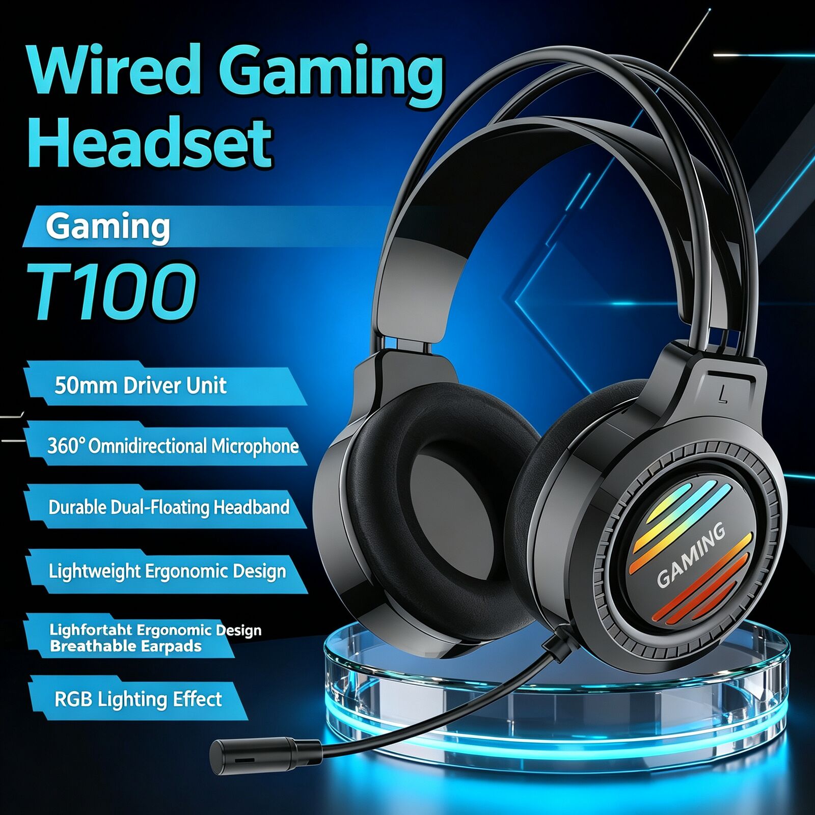 Esports Gaming Video - Cuffie da gaming cablate T100 per