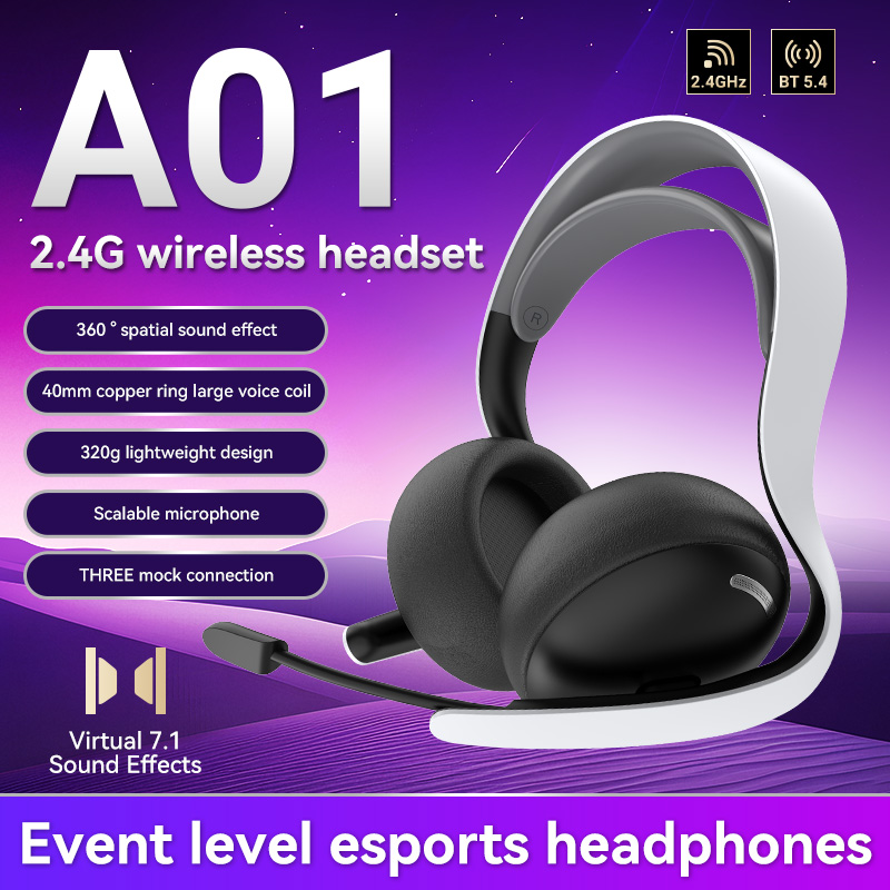 Esports Gaming Video - Cuffie da Gaming A01 Wireless/Cablate/BT 2.4G