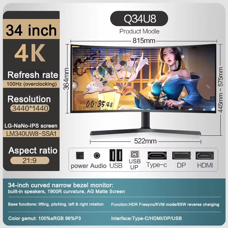 Monitor LCD da 34